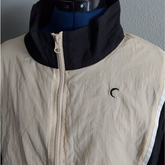 Zyia Active Colorblock Tan Black Lightweight Zip Jacket Size XL - Picture 3 of 9